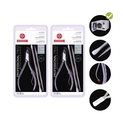 Kit 2 Alicate Cuticula 778ep Espatula+palito Mundial Professional Mundial Kit 2 Alicate Cuticula 778ep Espatula+palito Mundial Professional Mundial