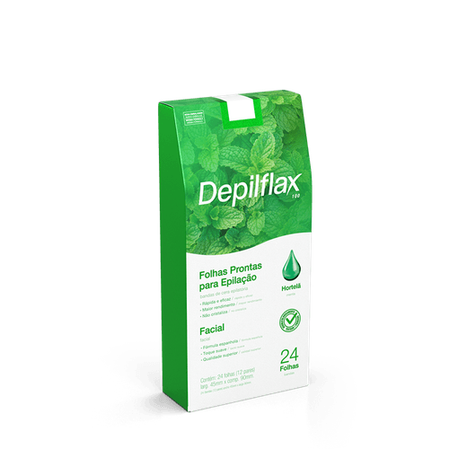 Folhas para Depilação Facial Hortelã Depilflax C/24 Unid Folhas para Depilação Facial Hortelã Depilflax C/24 Unid