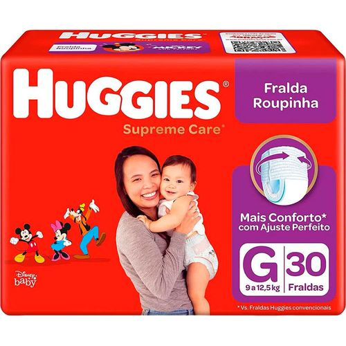 Fralda Huggies Roupinha Supreme Care Mega G 30 Unidades
