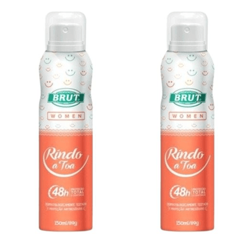 Kit c/2 Unidades de Desodorante Aerosol Brut 150ml Feminino Rindo A Toa Kit c/2 Unidades de Desodorante Aerosol Brut 150ml Feminino Rindo A Toa