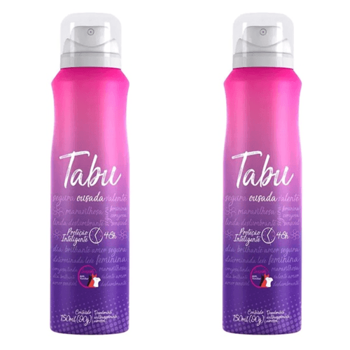 Kit c/2 Unidades de Desodorante Aerosol Tabu 150ml Ousada Kit c/2 Unidades de Desodorante Aerosol Tabu 150ml Ousada