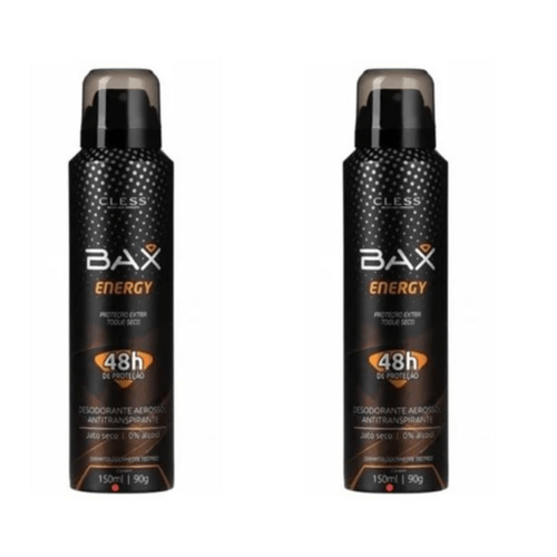 Kit c/2 Unidades de Desodorante Aerosol Bax 150ml Energy Men Kit c/2 Unidades de Desodorante Aerosol Bax 150ml Energy Men