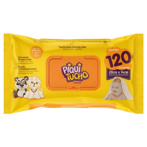 Lenço Umedecido Piquitucho Premium 120 Unidades Lenço Umedecido Piquitucho Premium 120 Unidades
