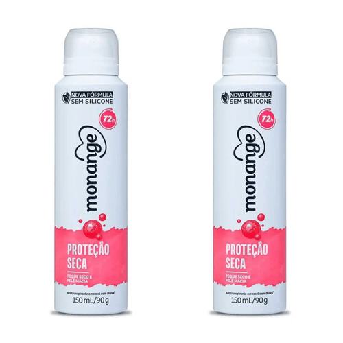 Kit c/2 Unidades de Desodorante Aero Monange 90g Proteção Seca