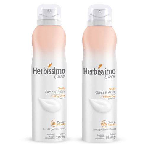 Kit c/2 Unidades de Desodorante Aero Herbissimo Care 150ml Vanilha Kit c/2 Unidades de Desodorante Aero Herbissimo Care 150ml Vanilha