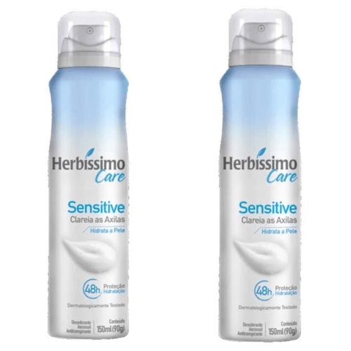Kit c/2 Unidades de Desodorante Aero Herbissimo Care 150ml Sensitive