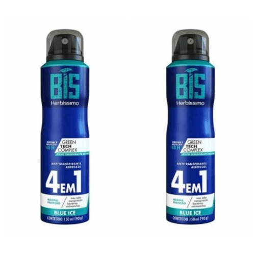 Kit c/2 Unidades de Desodorante Aerosol Herbissimo 150ml Blue Ice