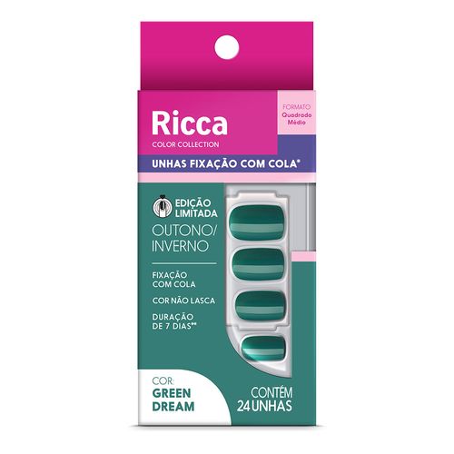 Unhas Ricca Color Collection Out/Inver Green Dream Unhas Ricca Color Collection Out/Inver Green Dream