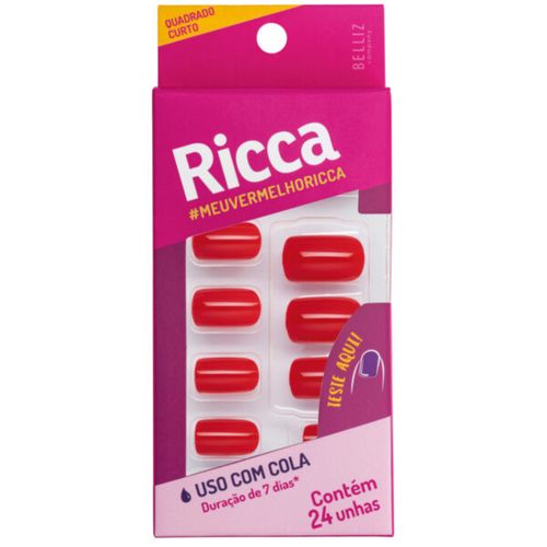 Unhas Ricca Vermelho Paixão Ref: 1340 Unhas Ricca Vermelho Paixão Ref: 1340