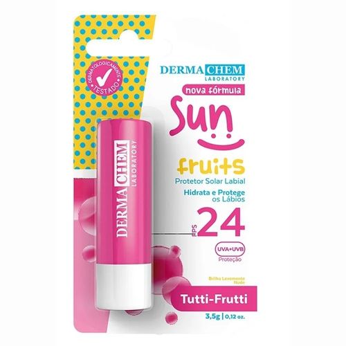 Protetor Solar Labial Dermachem Tutti Frutt Fps24 3,5g Protetor Solar Labial Dermachem Tutti Frutt Fps24 3,5g
