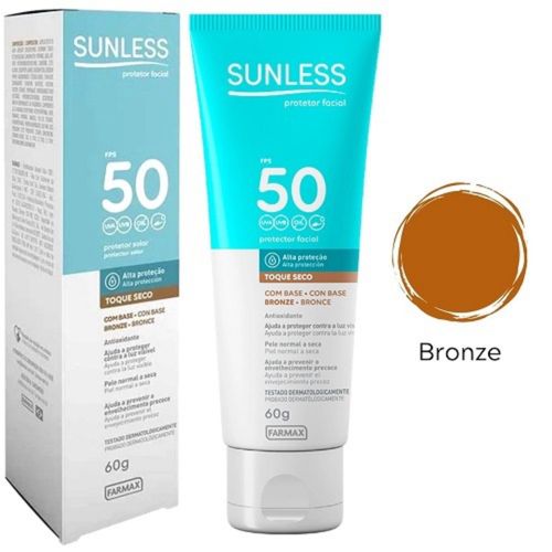Protetor Solar Facial Sunless FPS50 Bege Bronze