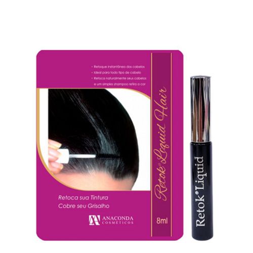 Retoque Líquido Instantâneo Dos Cabelos Preto Anaconda 10ml