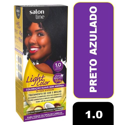 Tintura Salon Line Light Color Cor:1.0 Preto Azulado