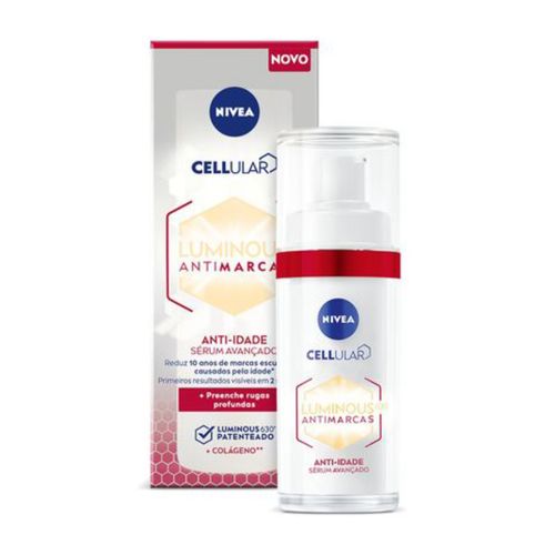 Kit com 3 Unidades de Sérum Facial Nivea Cellular Luminous 630 Antimarcas Anti-idade 30ml Kit com 3 Unidades de Sérum Facial Nivea Cellular Luminous 630 Antimarcas Anti-idade 30ml