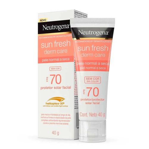Kit com 3 Unidades de Protetor Solar Facial Neutrogena Sun Fresh Derm Care FPS70 Sem Cor 40g Kit com 3 Unidades de Protetor Solar Facial Neutrogena Sun Fresh Derm Care FPS70 Sem Cor 40g