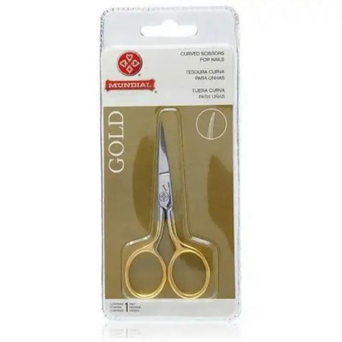 Tesoura de Unha Mundial Gold Curva 9cm BC-334 Tesoura de Unha Mundial Gold Curva 9cm BC-334