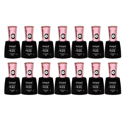 Kit Risqué Top Coat Fixador Diamond Gel - 14 unidades