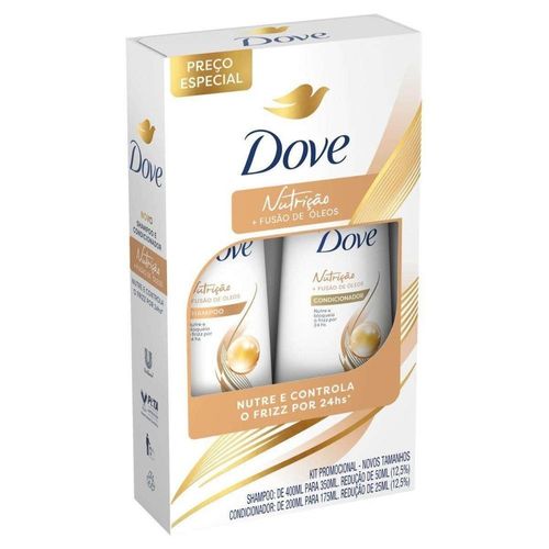 Kit Shampoo 350ml + Condicionador 175ml Dove Nutrição