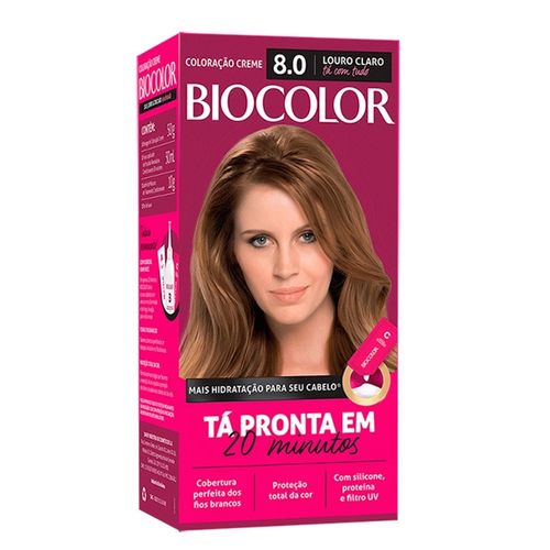Tinta de Cabelo Biocolor Mini Cor: 8.0 Louro Claro Radiante