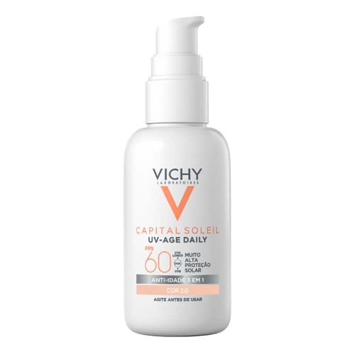 Kit com 3 Unidades de Protetor Solar Capital Soleil UV-Age Daily Vichy FPS60 Cor 2.0 - 40g Kit com 3 Unidades de Protetor Solar Capital Soleil UV-Age Daily Vichy FPS60 Cor 2.0 - 40g
