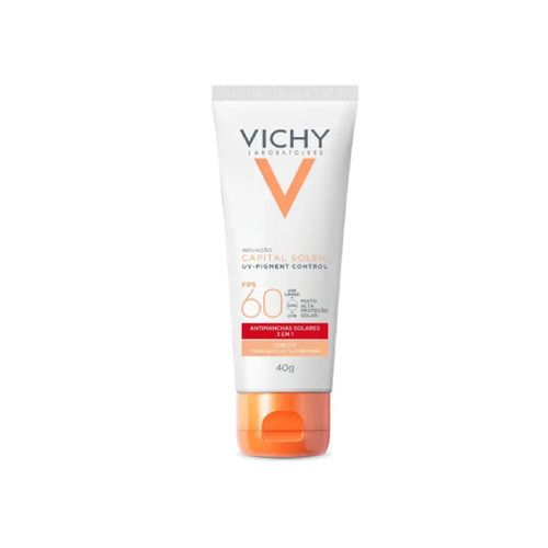 Kit com 3 Unidades de Protetor Solar Facial Vichy FPS60 Capital Soleil UV-Pigment Control Cor 2.0 40g