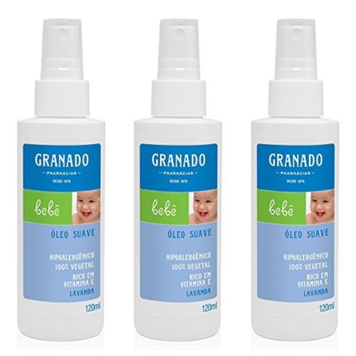 Kit com 3 Unidades de Granado Óleo Bebê Lavanda 120ml Kit com 3 Unidades de Granado Óleo Bebê Lavanda 120ml