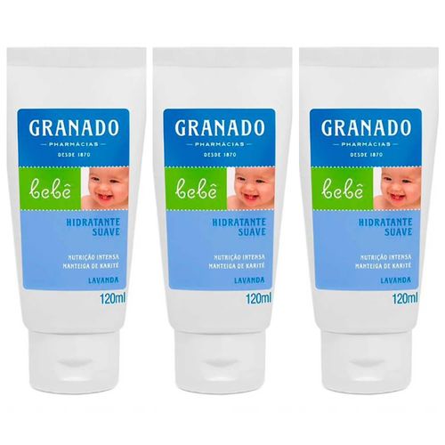 Kit com 3 Unidades de Granado Hidratante Bebê Lavanda 120ml Kit com 3 Unidades de Granado Hidratante Bebê Lavanda 120ml