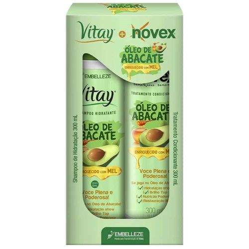 Kit Novex Shampoo e Tratamento Condicionante Vitay Óleo de Abacate Kit Novex Shampoo e Tratamento Condicionante Vitay Óleo de Abacate