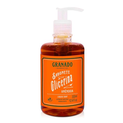 Kit com 3 Unidades de Granado Sabonete Líquido Glicerina Amêndoa 300ml