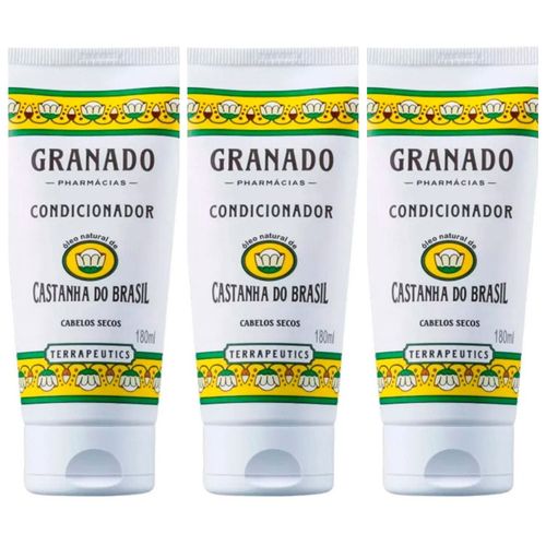 Kit com 3 Unidades de Granado Condicionador Terrapeutics Castanha Do Brasil 180ml