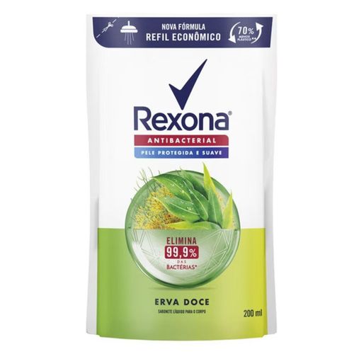 Kit com 3 Unidades de Rexona Sabonete Líquido Erva Doce 200Ml Refil