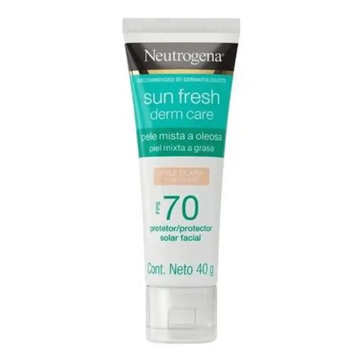 Kit com 3 Unidades de Neutrogena Sun Fresh Protetor Solar Facial Derm Care FPS70 40g Pele Clara