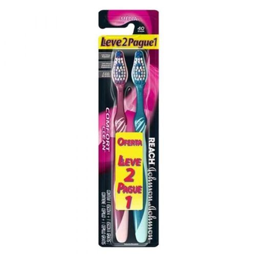 Kit com 3 Unidades de Escova Dental Reach Comfort Clean 2 Unidades