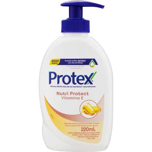 Kit com 3 Unidades de Sabonete Líquido Antibacteriano Protex Nutri Protect Vitamina E com 220ml