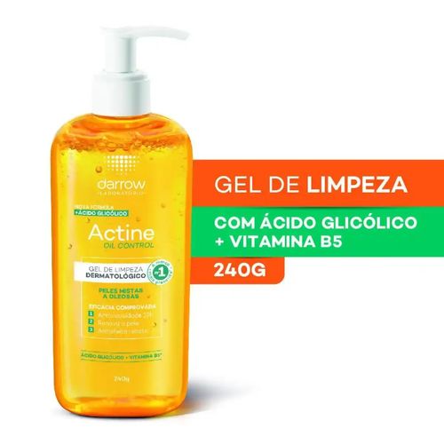 Kit com 3 Unidades de Gel de Limpeza Darrow Actine Oil Control 400g