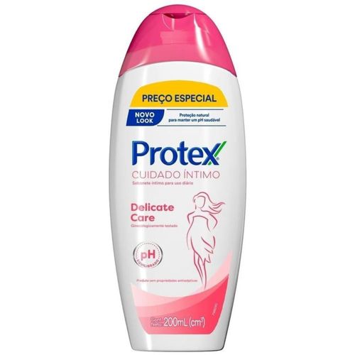 Kit com 3 Unidades de Sabonete Íntimo Protex Cuidado Íntimo Delicate Care 200ml