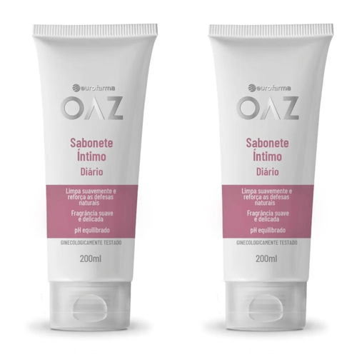 Kit com 2 Unidades de Sabonete Intimo Diário 200ml Oaz Kit com 2 Unidades de Sabonete Intimo Diário 200ml Oaz