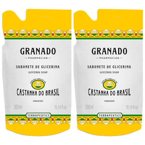 Kit com 2 Unidades de Refil Sabonete Líquido Granado Castanha Do Brasil 300ml