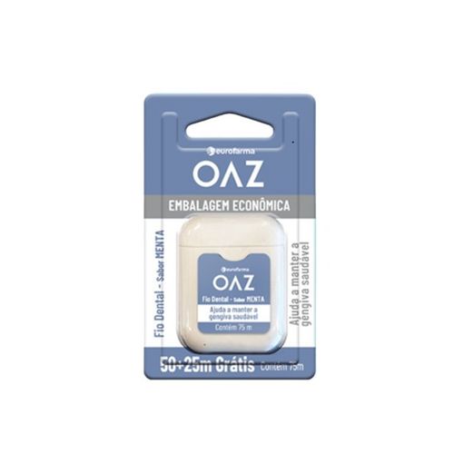 Kit com 3 Unidades de Fio Dental OAZ Menta 75 Metros