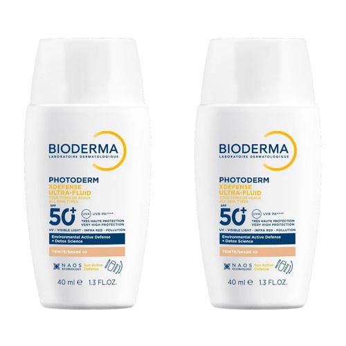 Kit com 2 Unidades de Protetor Solar Facial Photoderm XDefense Ultra Fluid FPS 50+ Cor 04 Bioderma 40ml