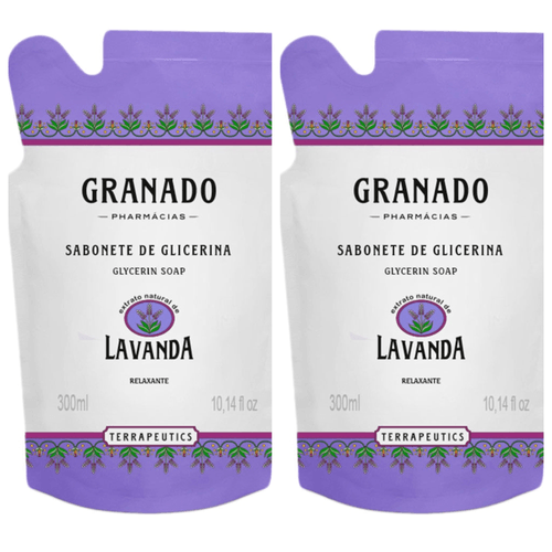 Kit com 2 Unidades de Refil Sabonete Líquido Granado Terrapeutics Lavanda 300ml Kit com 2 Unidades de Refil Sabonete Líquido Granado Terrapeutics Lavanda 300ml