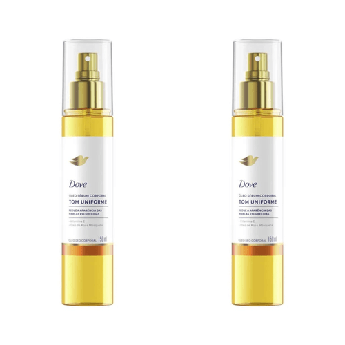 Kit com 2 Unidades de Dove Óleo Sérum Corporal Tom Uniforme 150ml