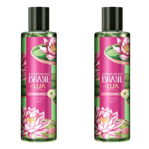 Kit com 2 Unidades de Sabonete Liquido Lux 300ml Essência Brasil Vitória-Régia Kit com 2 Unidades de Sabonete Liquido Lux 300ml Essência Brasil Vitória-Régia