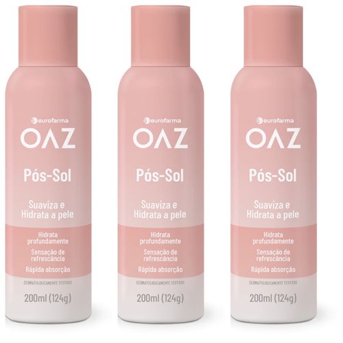 Kit com 3 Unidades de Pós-sol Hidratante Oaz 200ml Aerossol