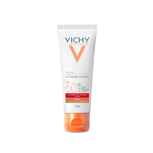Kit com 3 Unidades de Protetor Solar Facial Vichy Capital Soleil UV-Pigment Control FPS 60 Cor 4.0 40g