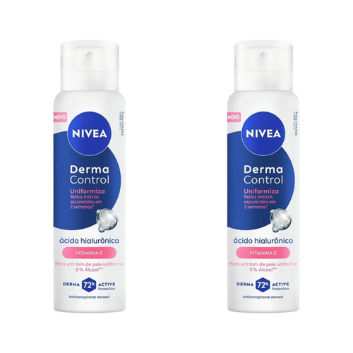 Kit com 2 Unidades de NIVEA Desodorante Aerossol Derma Control Uniformiza 150ml Kit com 2 Unidades de NIVEA Desodorante Aerossol Derma Control Uniformiza 150ml
