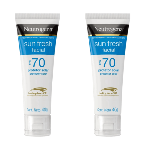 Kit com 2 Unidades de Protetor Solar Facial Neutrogena Sun Fresh FPS 70 40g Kit com 2 Unidades de Protetor Solar Facial Neutrogena Sun Fresh FPS 70 40g