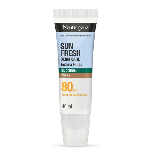 Kit com 3 Unidades de Protetor Solar Facial Neutrogena Sun Fresh Derm Care FPS80 Cor 3.0 Oil Control 40ml Kit com 3 Unidades de Protetor Solar Facial Neutrogena Sun Fresh Derm Care FPS80 Cor 3.0 Oil Control 40ml