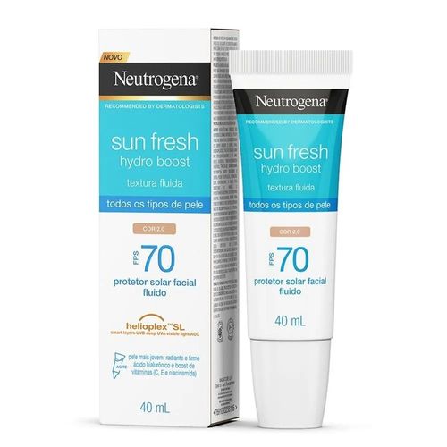 Kit com 2 Unidades de Protetor Solar Facial Neutrogena Sun Fresh Hydro Boost FPS 70 Cor 2.0 40ml Kit com 2 Unidades de Protetor Solar Facial Neutrogena Sun Fresh Hydro Boost FPS 70 Cor 2.0 40ml
