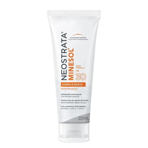 Kit com 3 Unidades de Protetor Solar Minesol Rosto E Corpo FPS30 Neostrata 200ml